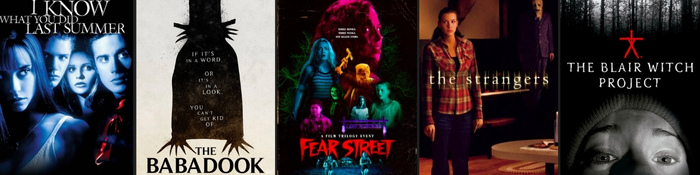 Scary Halloween Moves, "I Know What You Did Last Summer", "The Babadook", "The Blair Witch Project", "The Strangers"