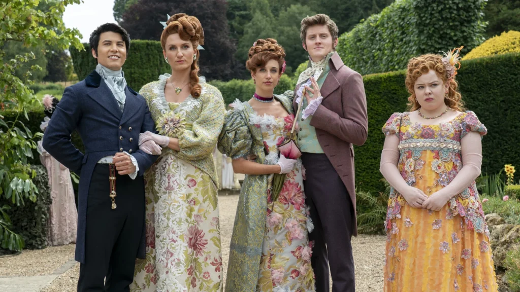 Bridgerton: Prudence and Philippa with husbands, and Penelope